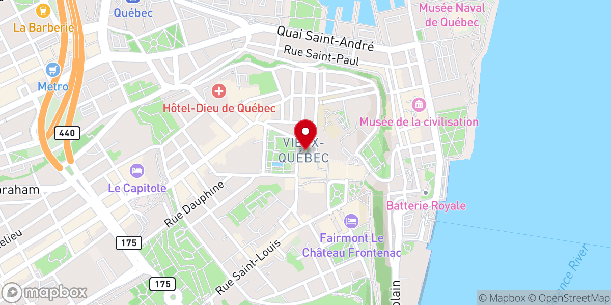 Map showing location of Monument Cardinal-Taschereau
