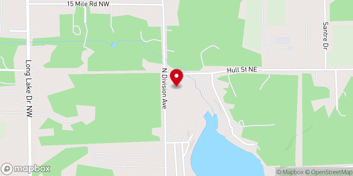 Map showing location of Camp Lake Baptist Church