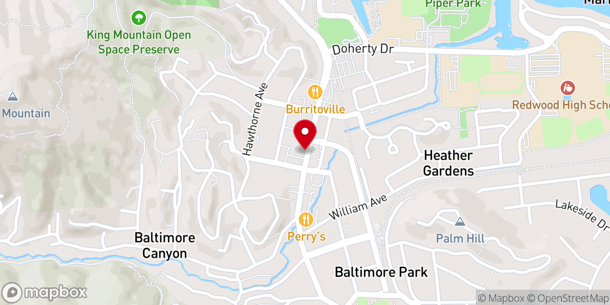 Map showing location of St Patrick's Parish Center