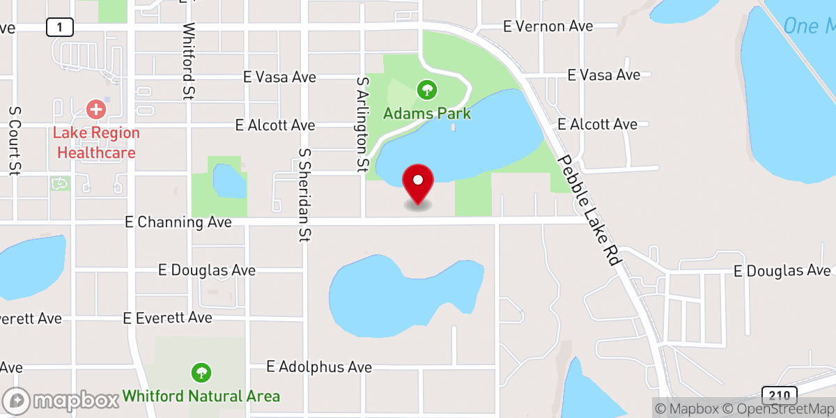 Map showing location of First Baptist Church Foundation