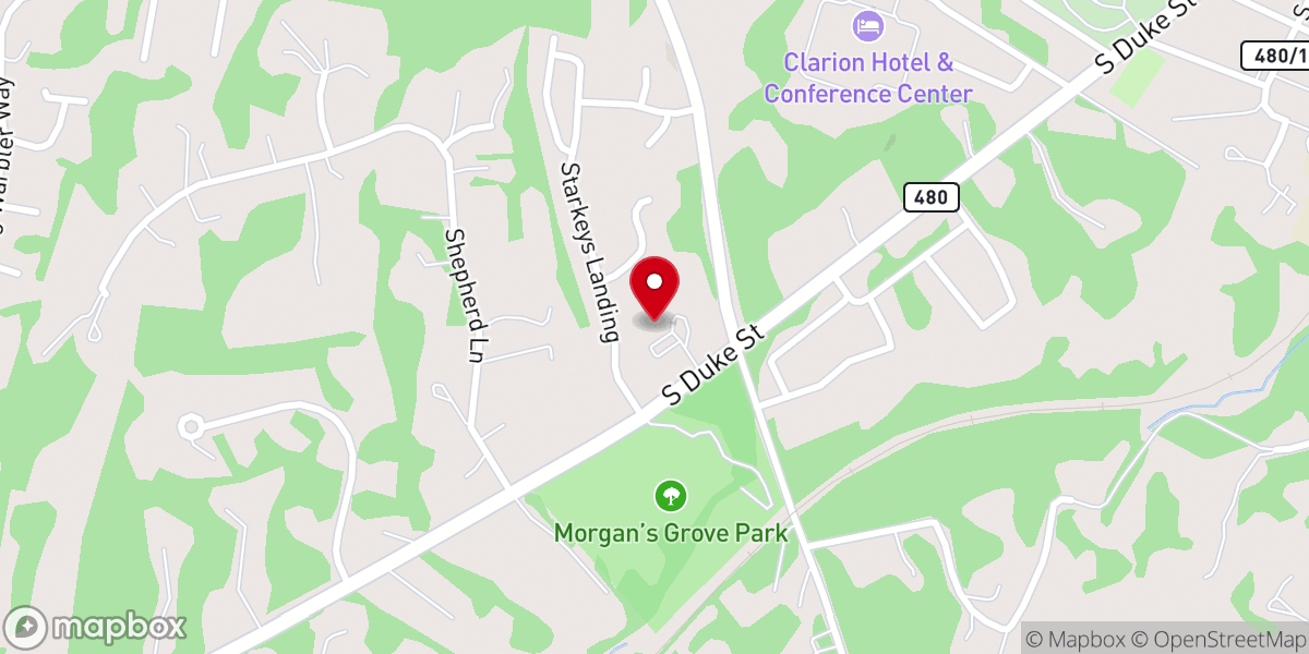 Map showing location of Asbury United Methodist Church