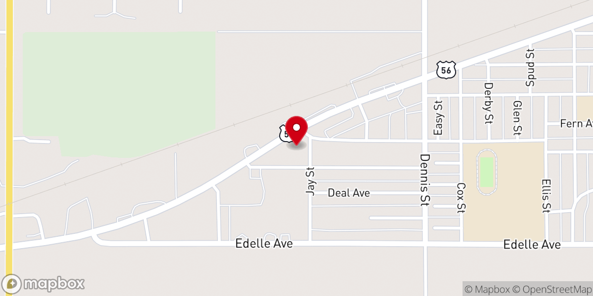 Map showing location of Sublette Southern Baptist Church