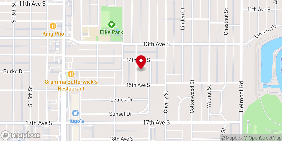 Map showing location of Calvary Lutheran Church