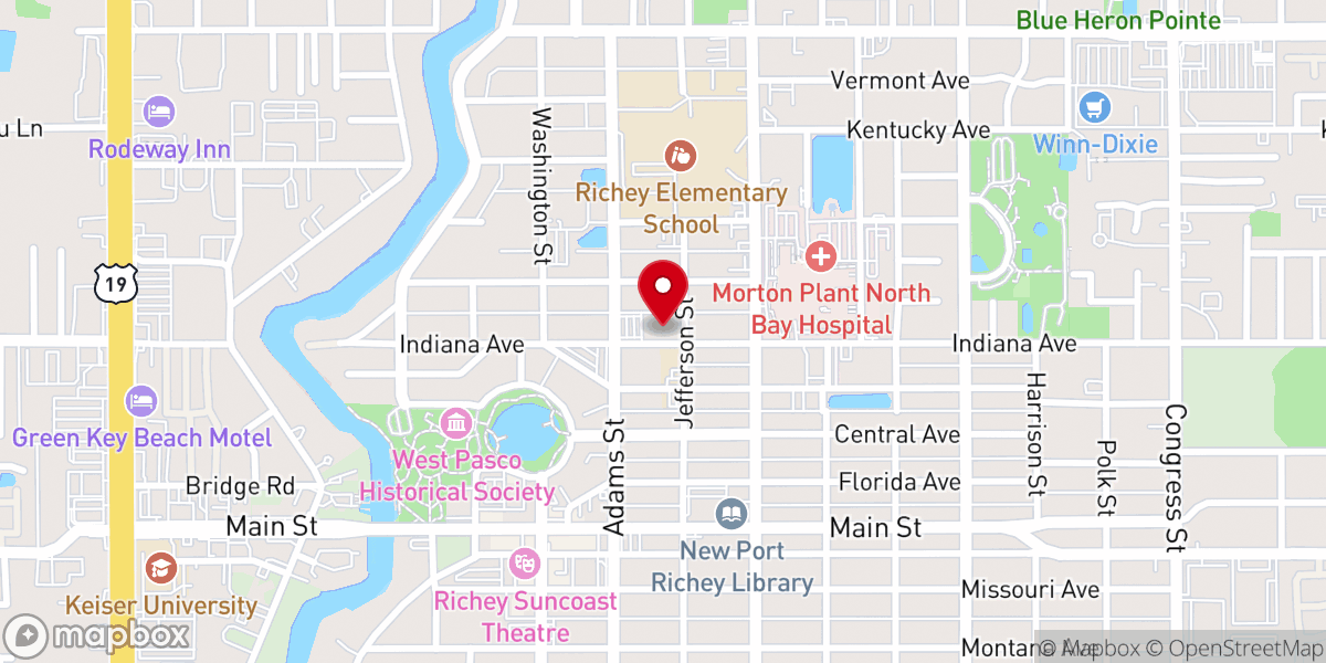 Map showing location of First United Methodist Church Food Pantry