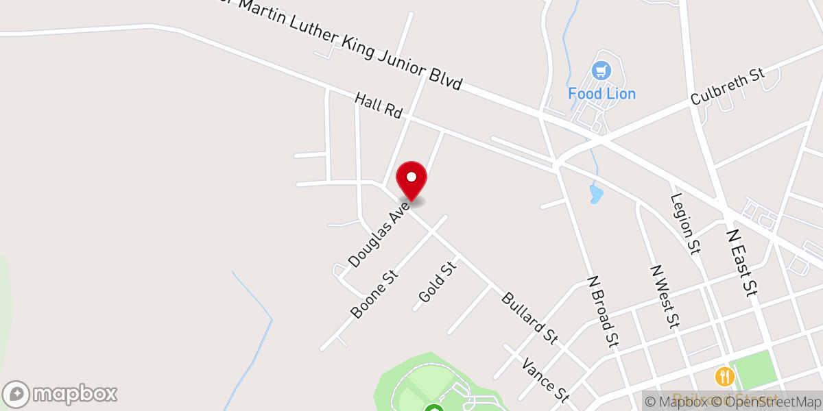 Map showing location of St Thomas AME Zion Church