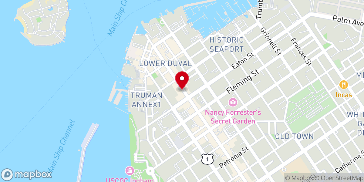 Map showing location of Oldest House Museum & Gardens Key West