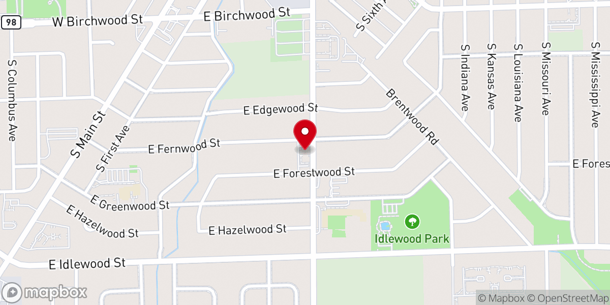 Map showing location of Morton Christian Church