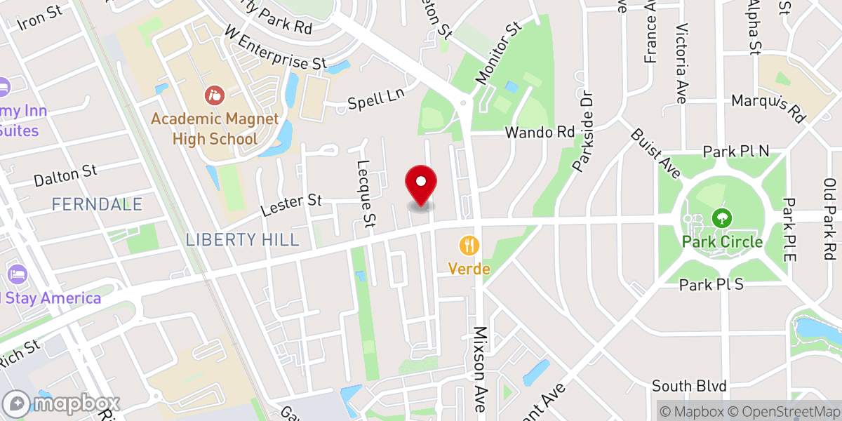 Map showing location of Charity Missionary Baptist Church