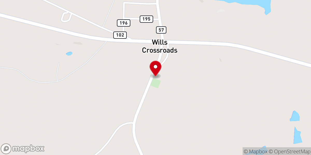 Map showing location of Old Zion Baptist Church