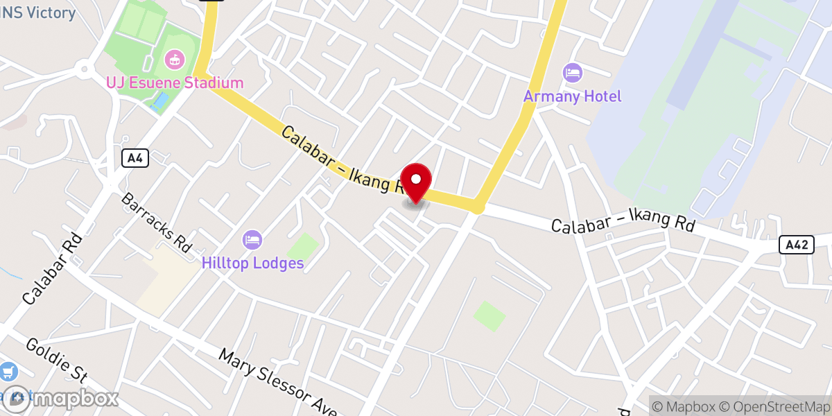 Map showing location of RCCG Cross River Province IV Headquarters, House Of David.