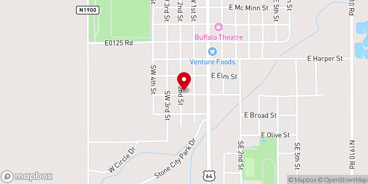 Map showing location of St. Joseph's Catholic Church