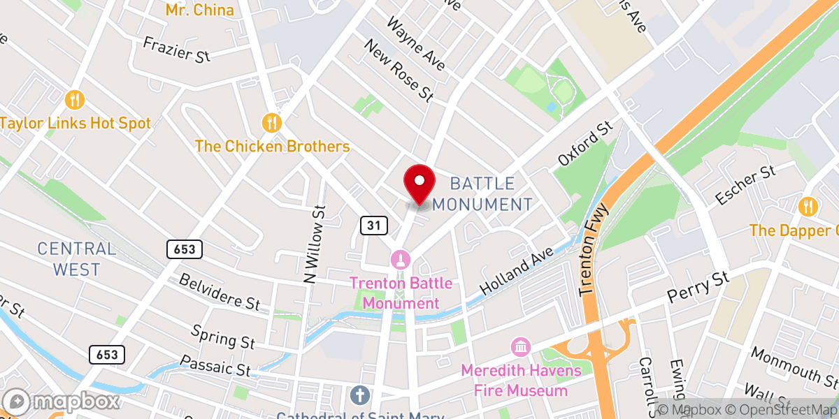 Map showing location of Galilee Baptist Church