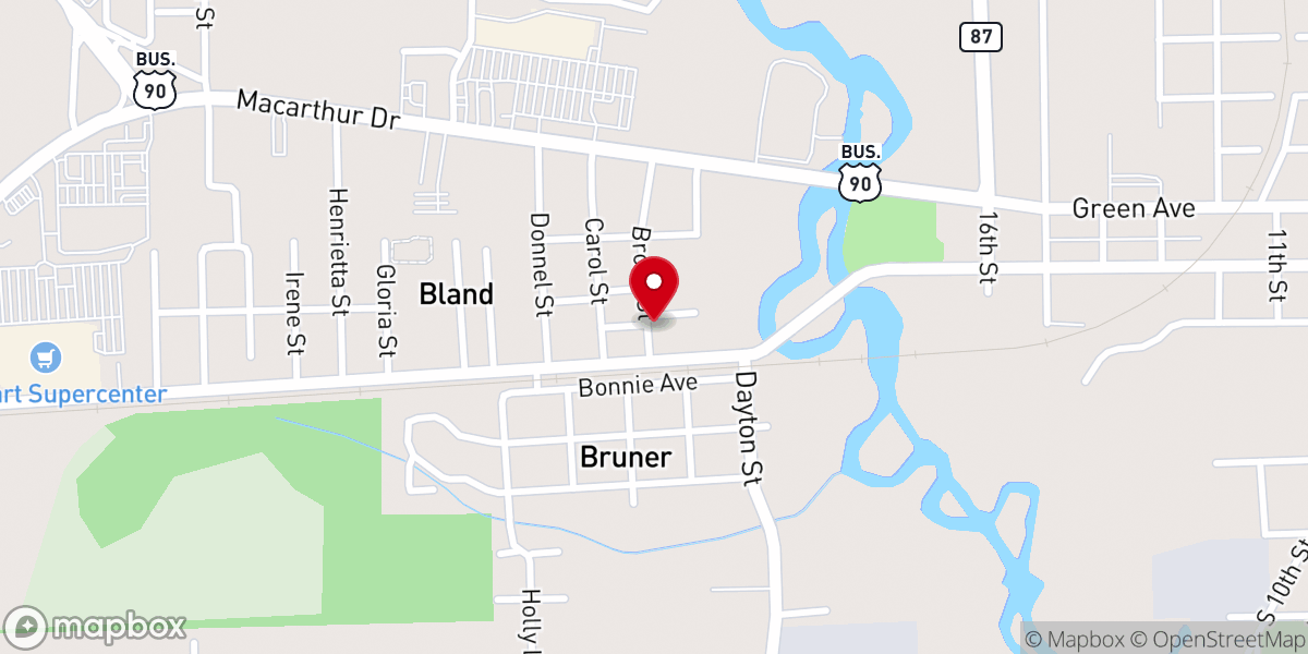 Map showing location of McDonald Memorial Baptist Church