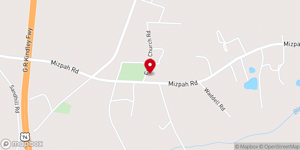 Map showing location of Ashley Chapel AME Zion Church
