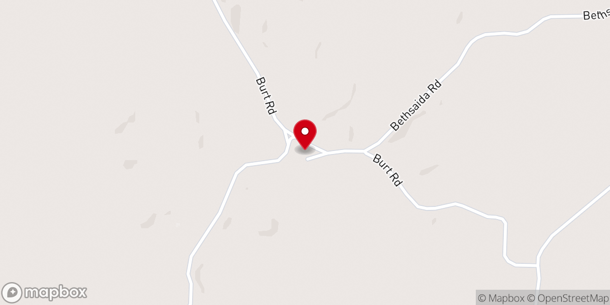 Map showing location of Bethsaida Baptist Church