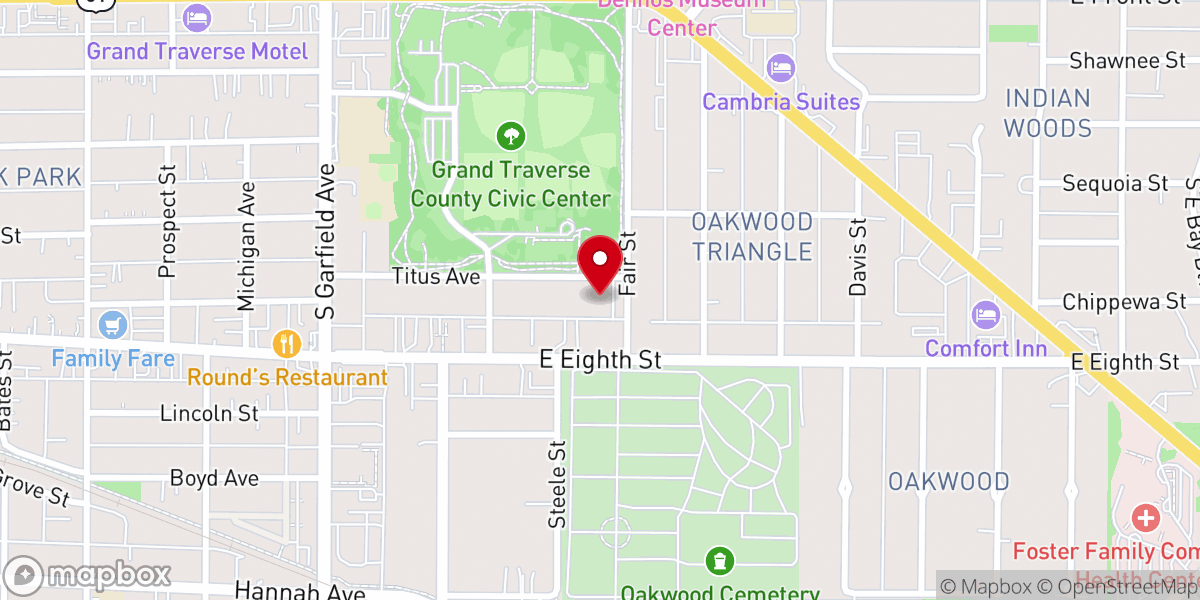 Map showing location of Christian Faith Center