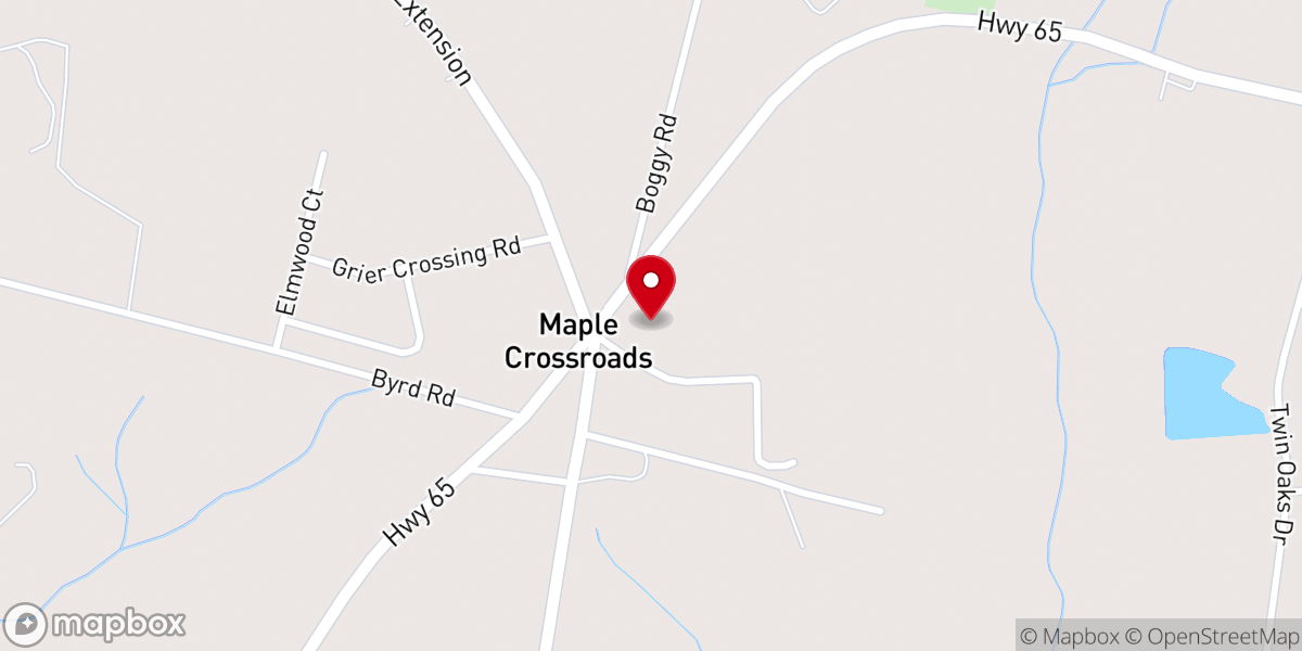 Map showing location of Maple Baptist Church