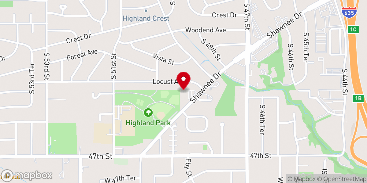 Map showing location of Faith Alive Fellowship KC
