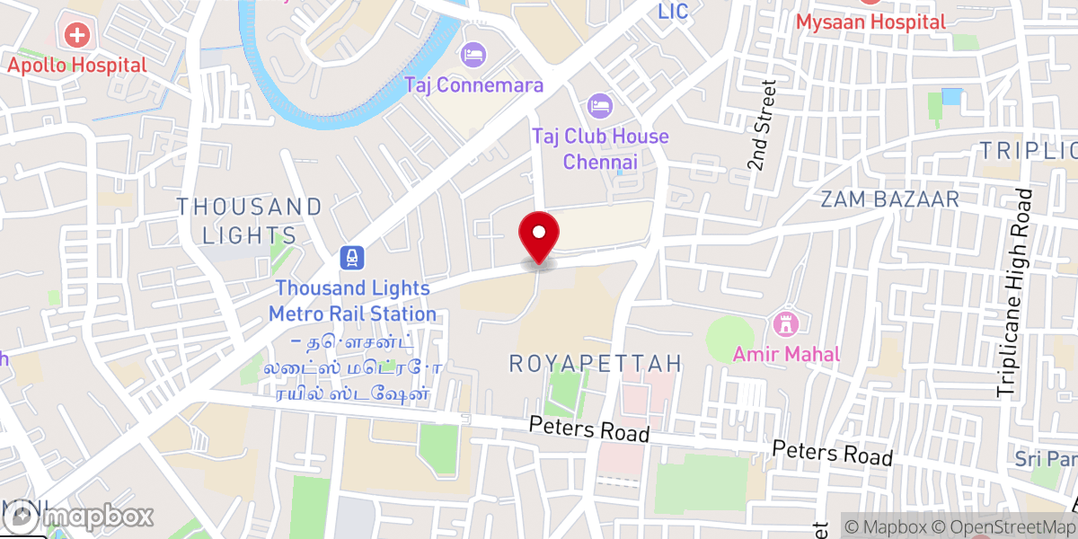 Map showing location of CSI SYNOD CENTRE