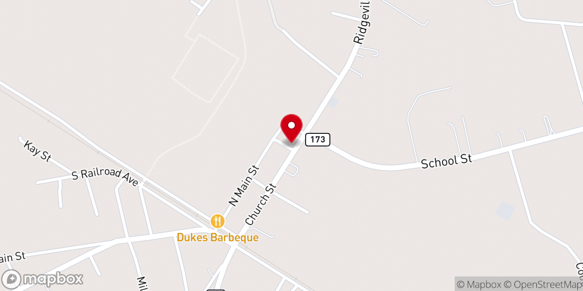 Map showing location of Ridgeville Farmers Market