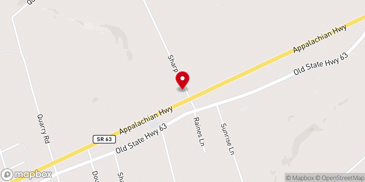 Map showing location of Mountain View United Methodist Church