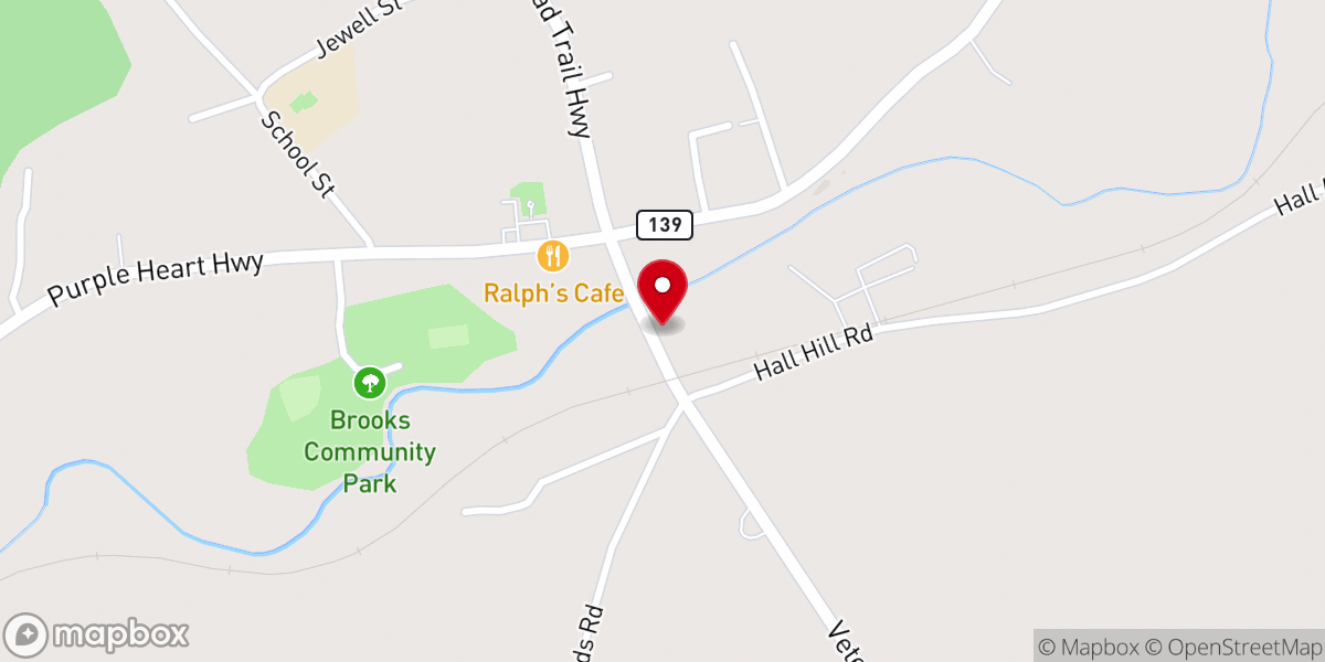 Map showing location of First Congregational Church Of Brooks UCC