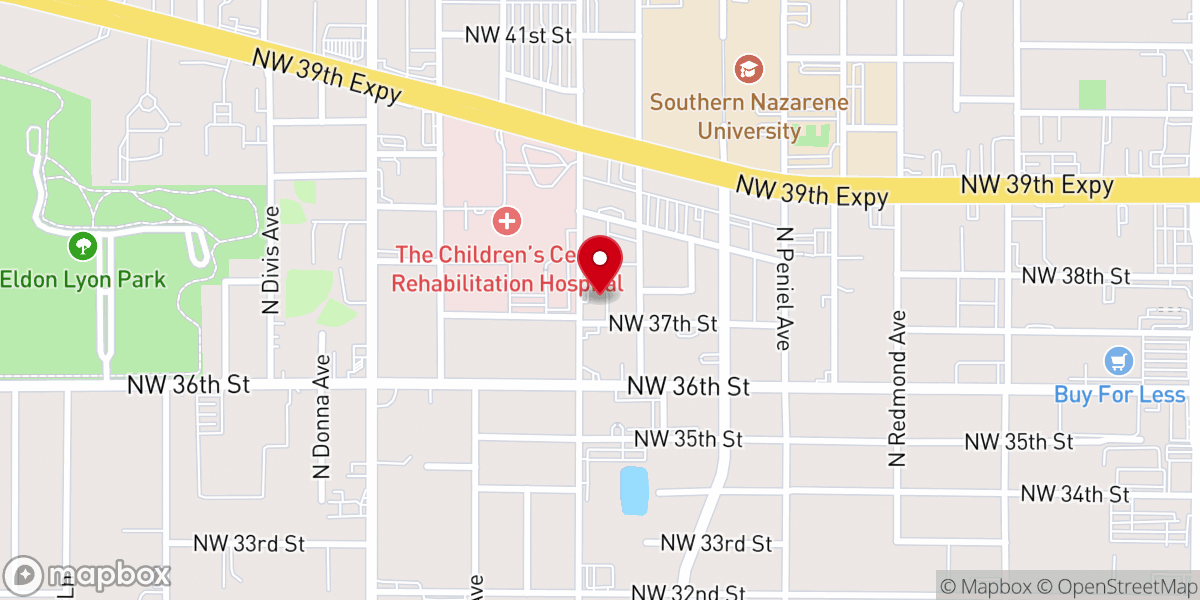 Map showing location of FBC Bethany Food Pantry