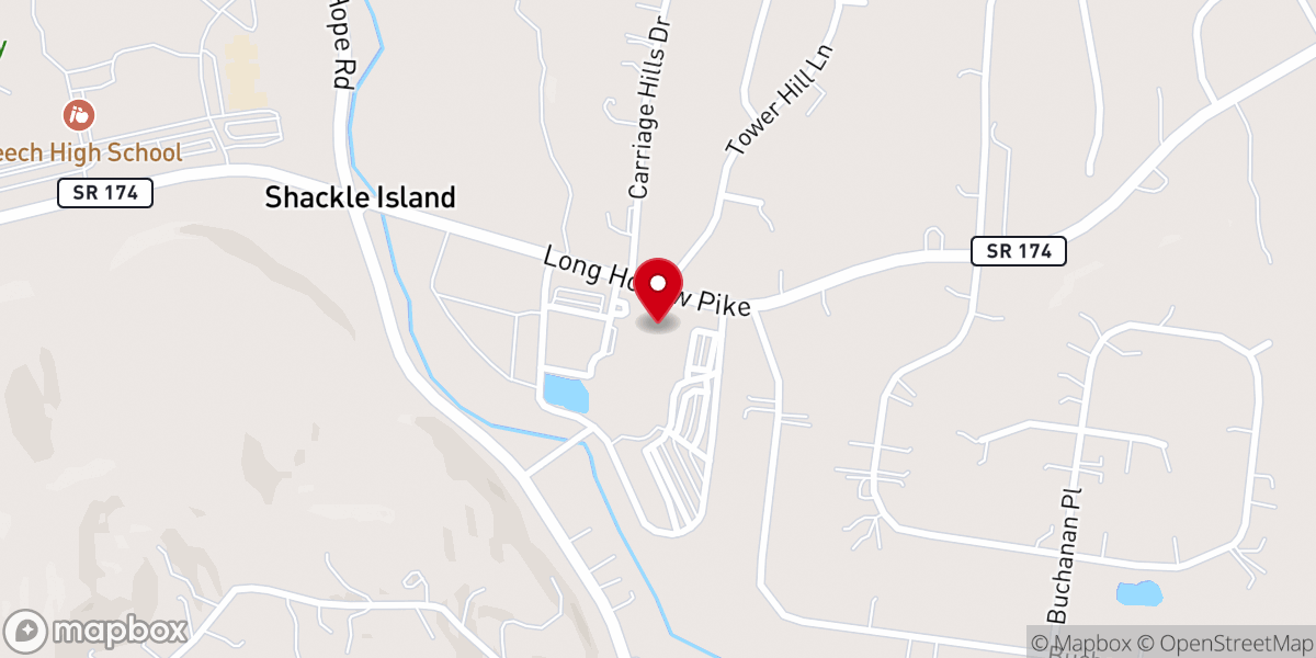 Map showing location of Long Hollow Church