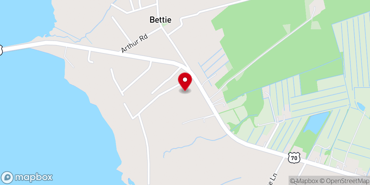 Map showing location of Woodville Baptist Church