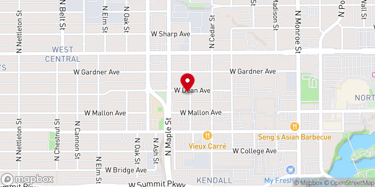 Map showing location of St. Joseph Catholic Church