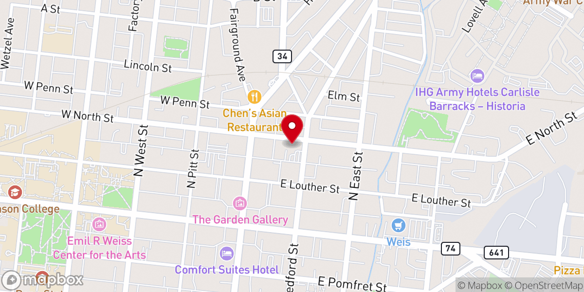 Map showing location of First United Methodist Church