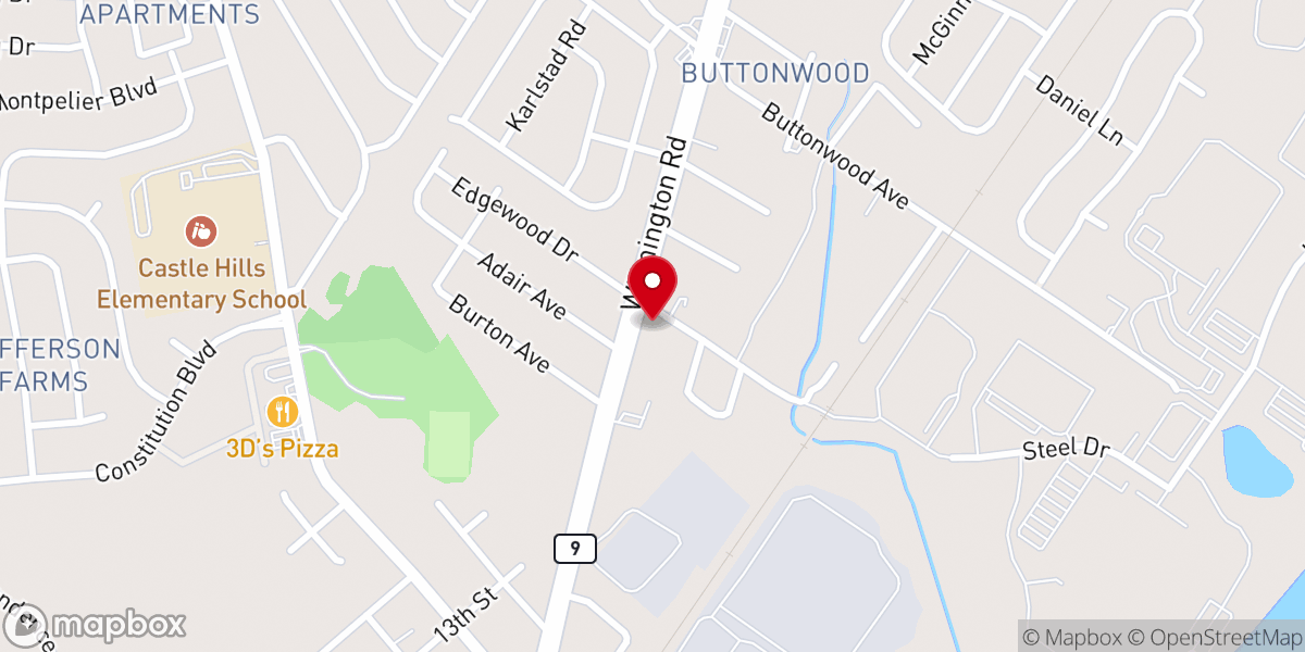 Map showing location of Berean Baptist Church