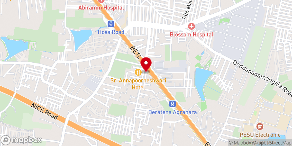Map showing location of C.S.I Kannada Church Electronic City