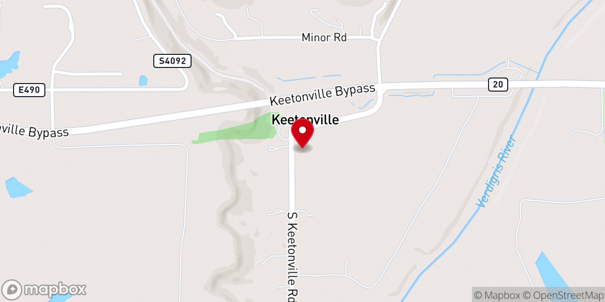 Map showing location of Hilldale Baptist Church