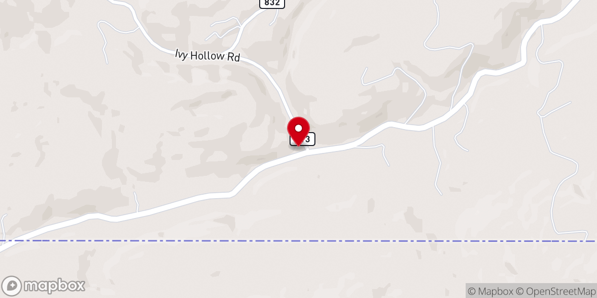 Map showing location of Lone Branch Church