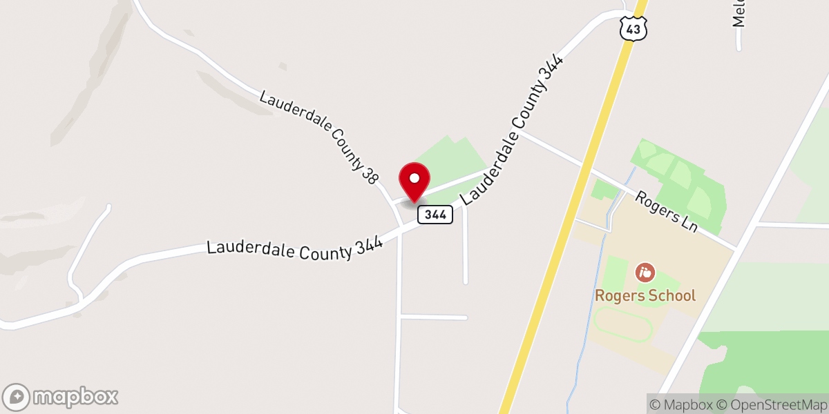Map showing location of Shiloh Church of Christ