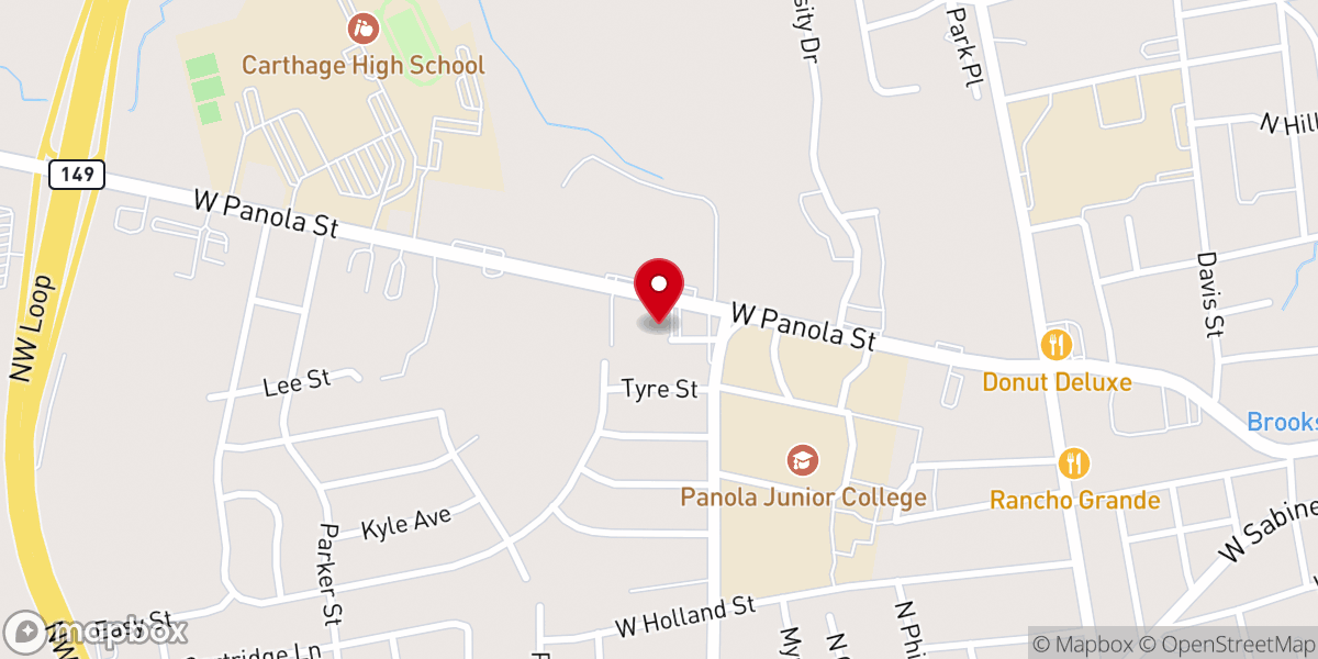 Map showing location of Carthage church of Christ
