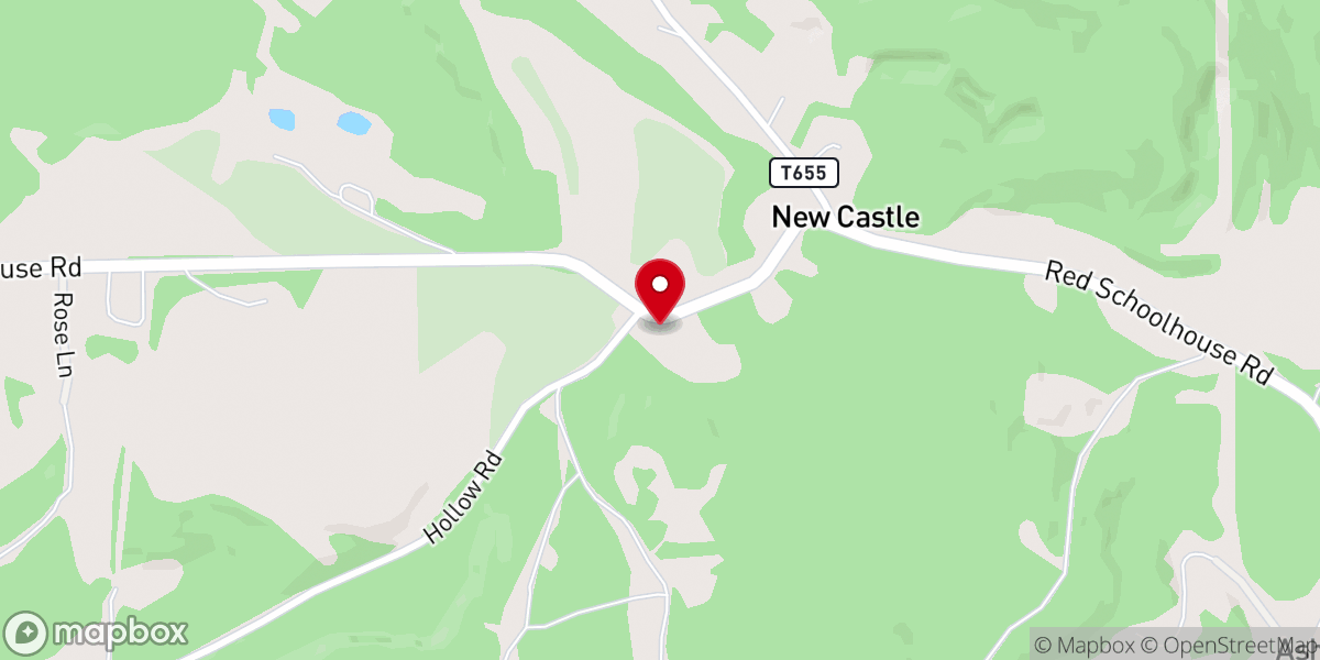Map showing location of New Castle United Methodist Church