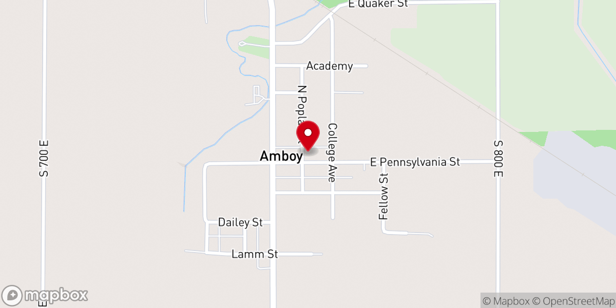 Map showing location of Amboy United Methodist Church