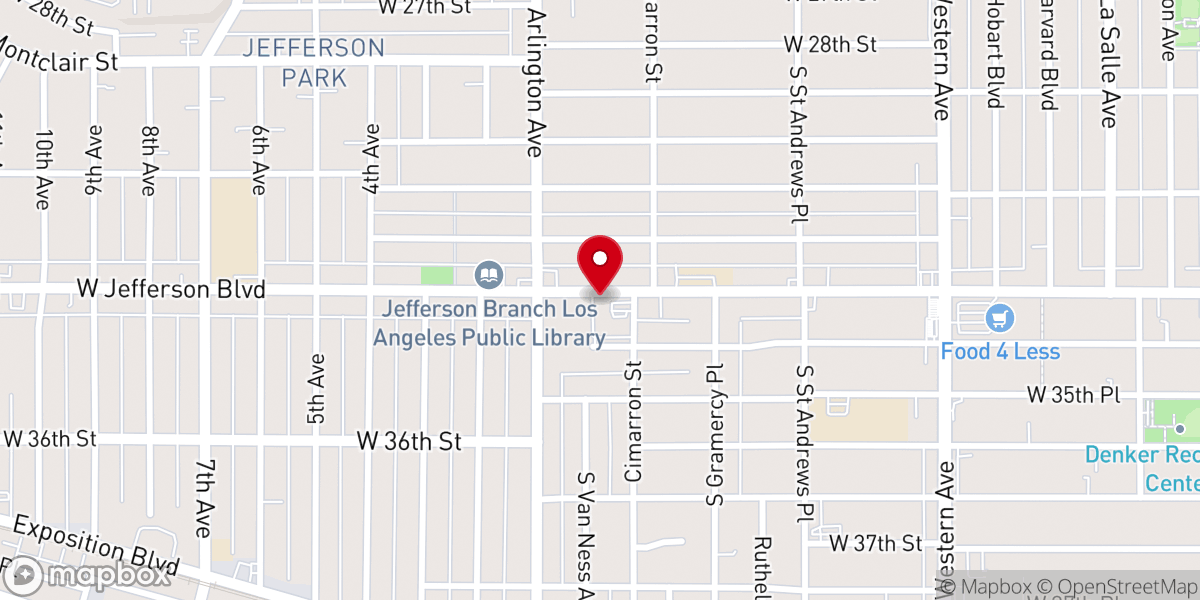Map showing location of Trinity Baptist Church