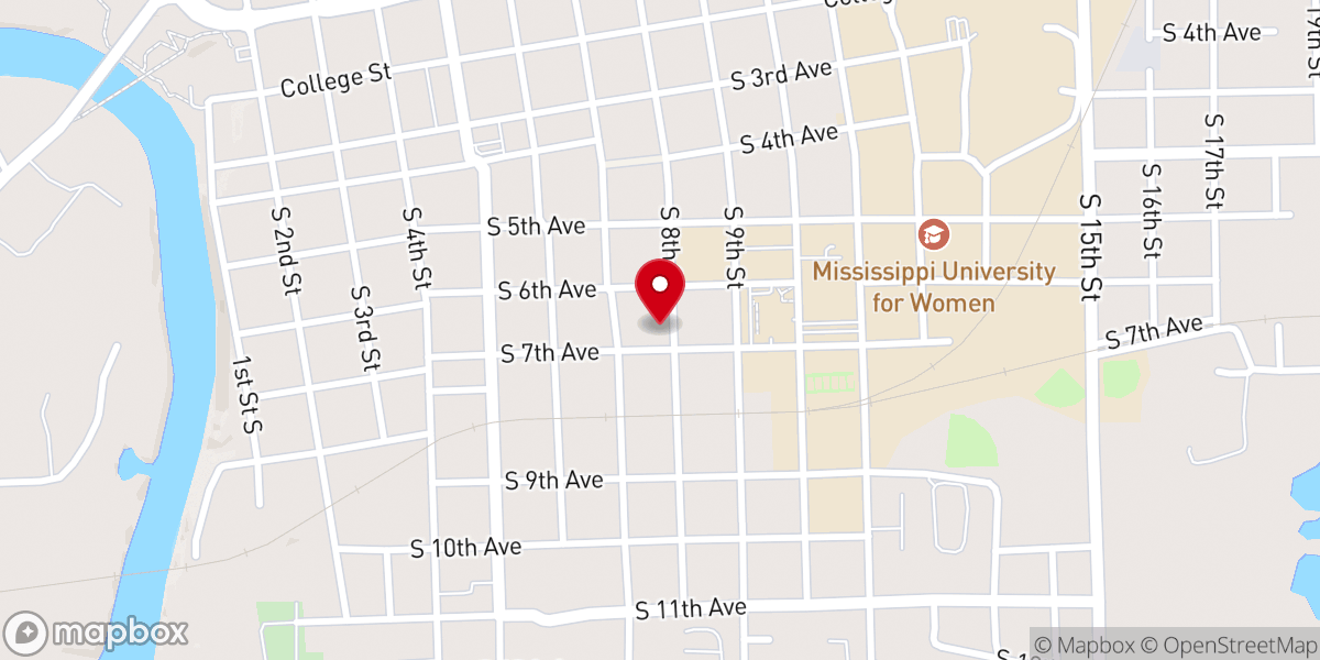 Map showing location of Landmark Baptist Church
