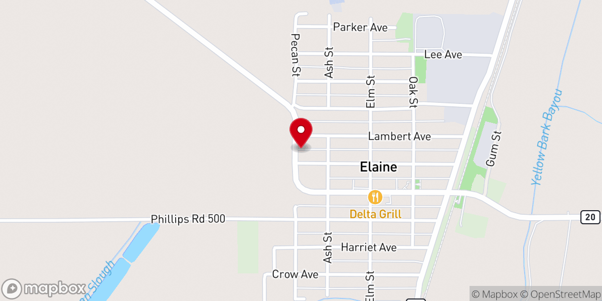 Map showing location of Elaine Church of God