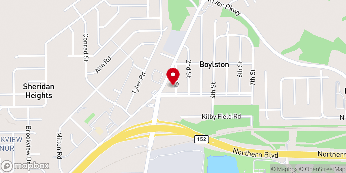 Map showing location of Boylston Methodist Church