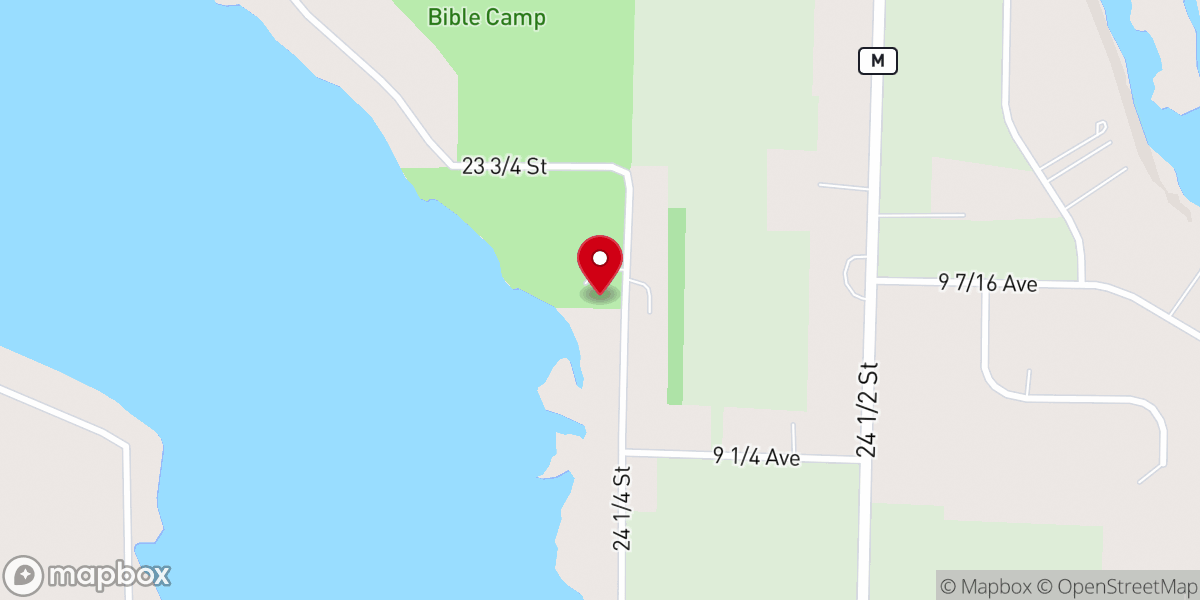 Map showing location of Luther Park Bible Camp