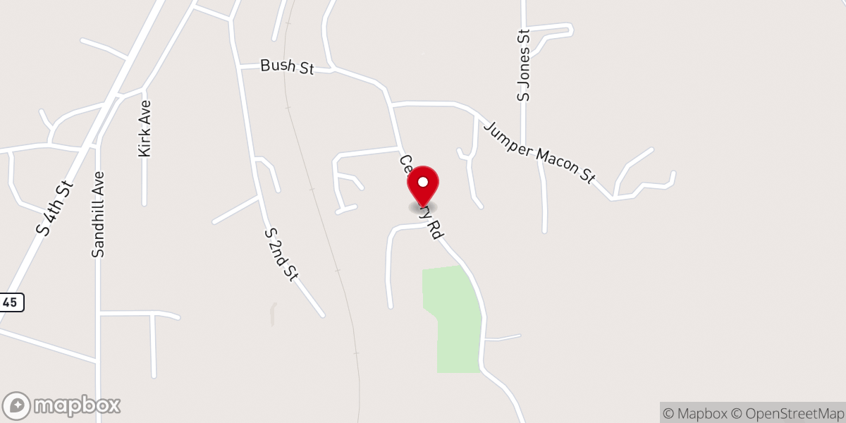 Map showing location of Mount Nebo Christian Methodist Episcopal Church