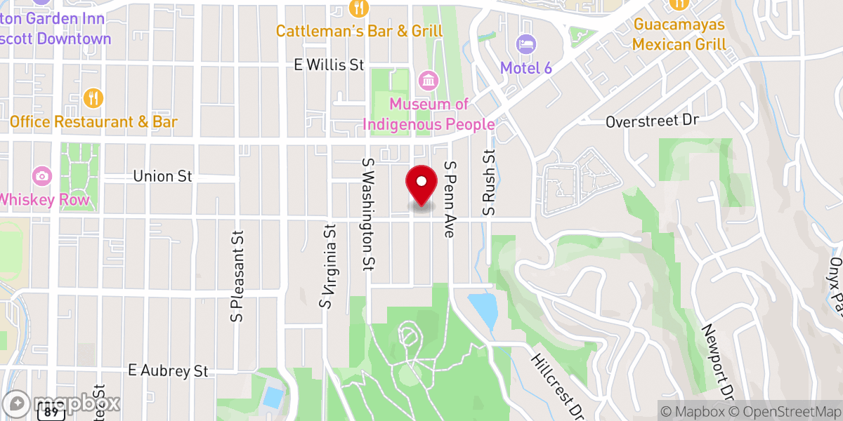 Map showing location of Unity Church of Prescott