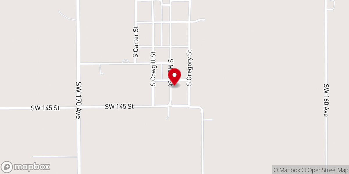 Map showing location of St John Lutheran Church