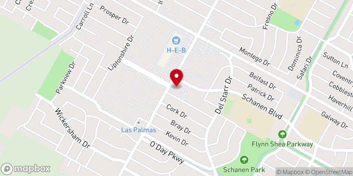 Map showing location of Travis Baptist Church