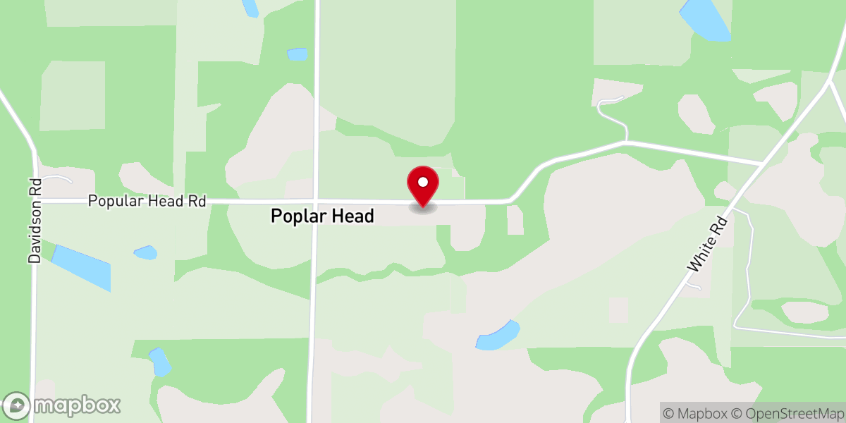 Map showing location of Poplar Head Independent Free Will Baptist Church