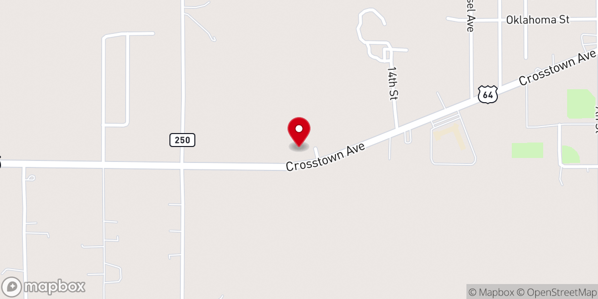 Map showing location of Hilltop Country Church